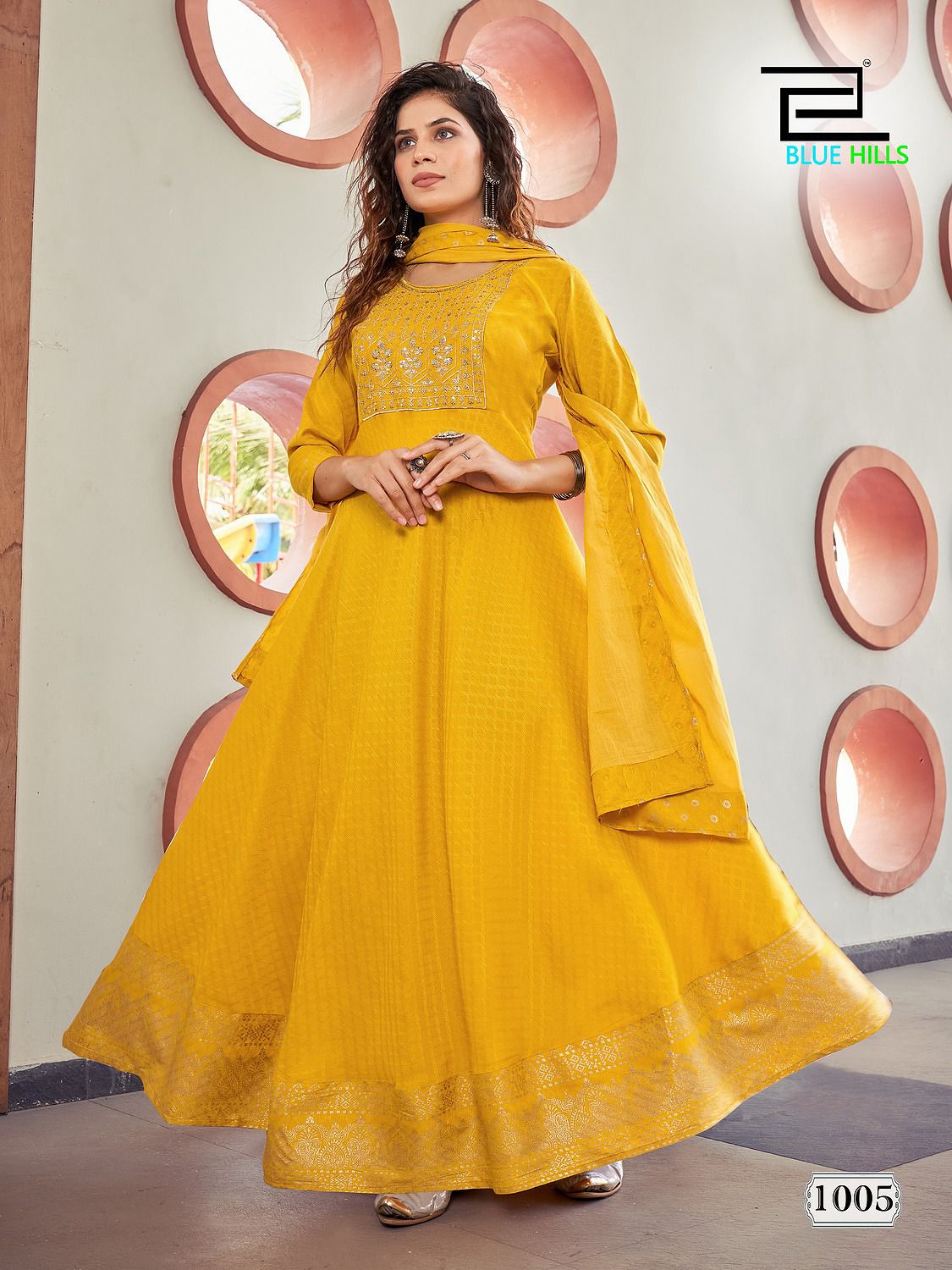 Blue Hills Dupatta City Wholesale Anarkali Kurtis With Dupatta Catalog